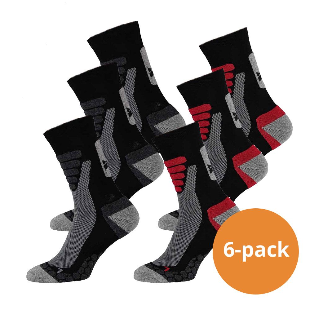 Xtreme 6 Paar Multi Black Wandersocken