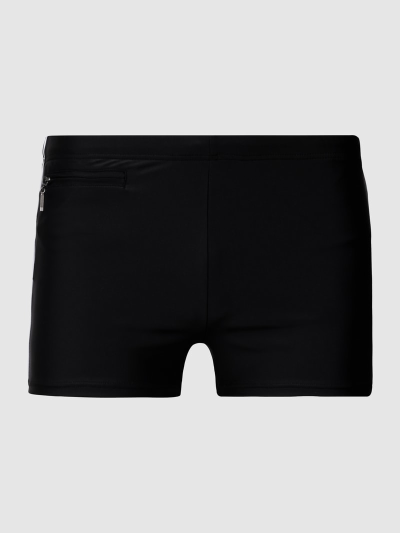 Badehose mit verschließbarer Gesäßtasche in schwarz