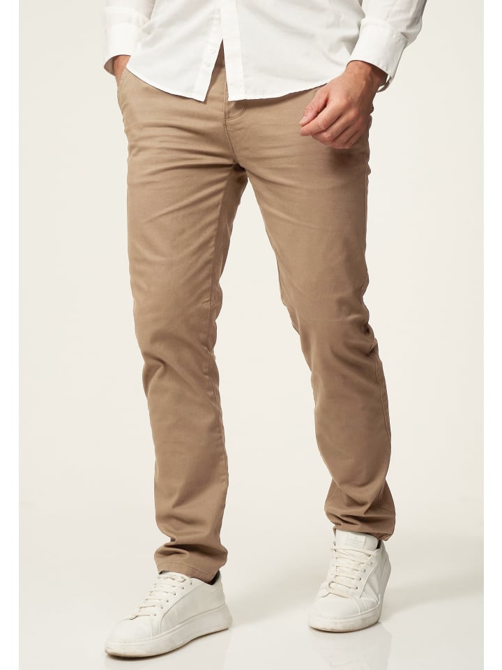 DAILY COTTON Chinohose - DCPROVO Chino Hose Elastische Jeans Stoffhose Slim-Fit in Beige günstig kaufen