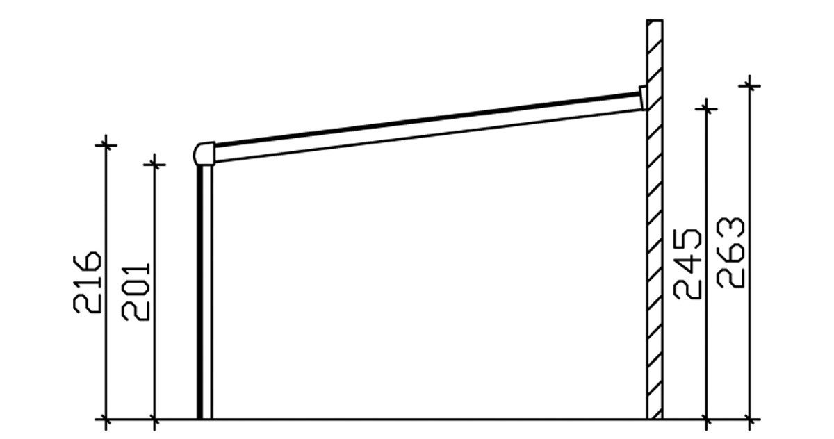 Skanholz Terrassendach Monza, BxT: 648x357