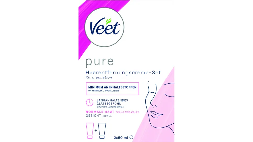Veet PURE Gesicht Haarentfernungs-Creme Set 100 ml