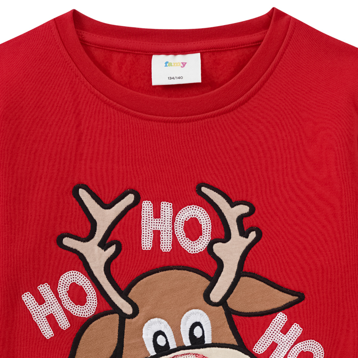 Mädchen Weihnachtssweatshirt mit Applikation rot