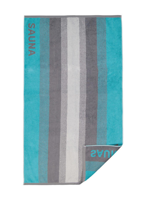LASA, Saunatuch, 85 x 200 cm, grau-türkis