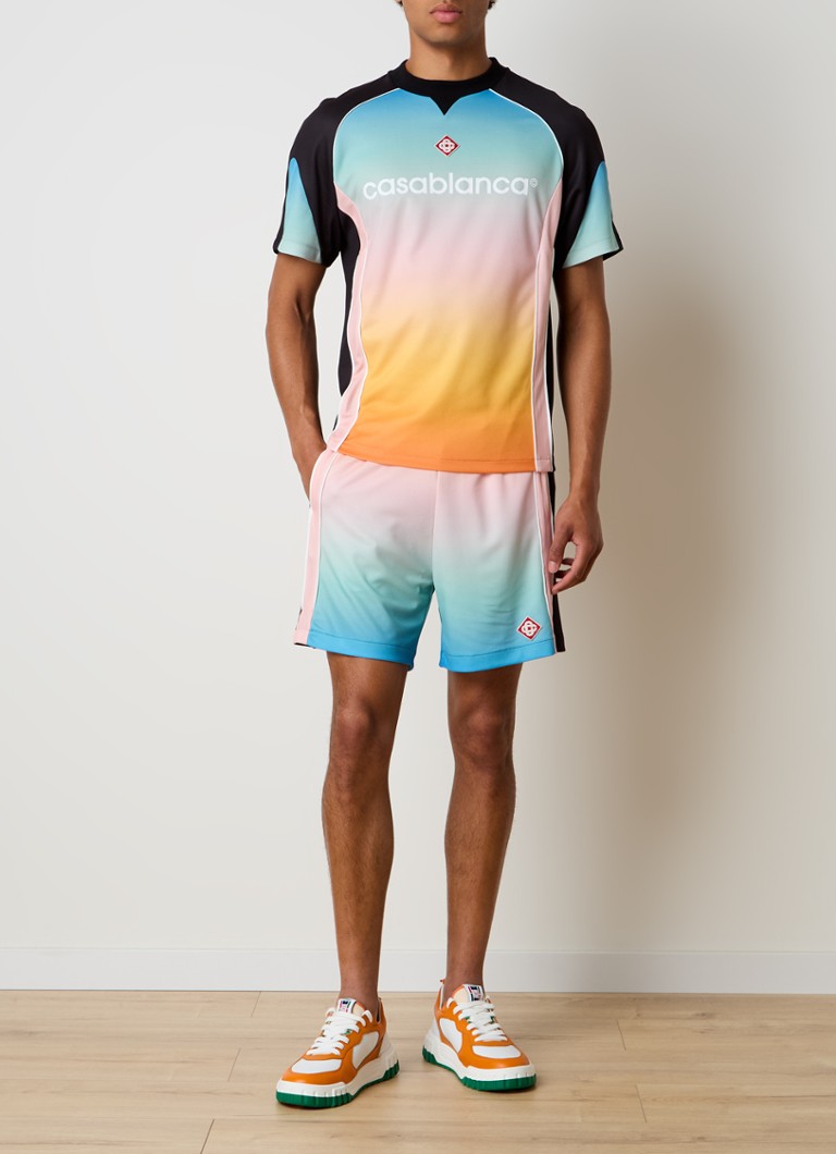 Pantaloni scurți lejeri Casablanca cu imprimeu tie-dye și logo.
