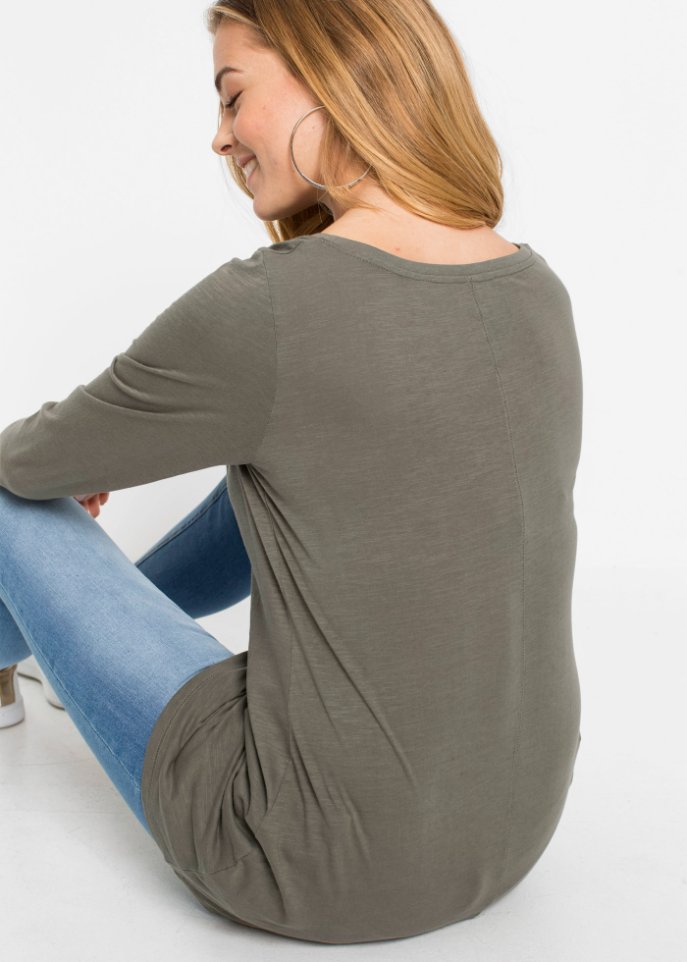 Langarmshirt mit Rundhalsausschnitt