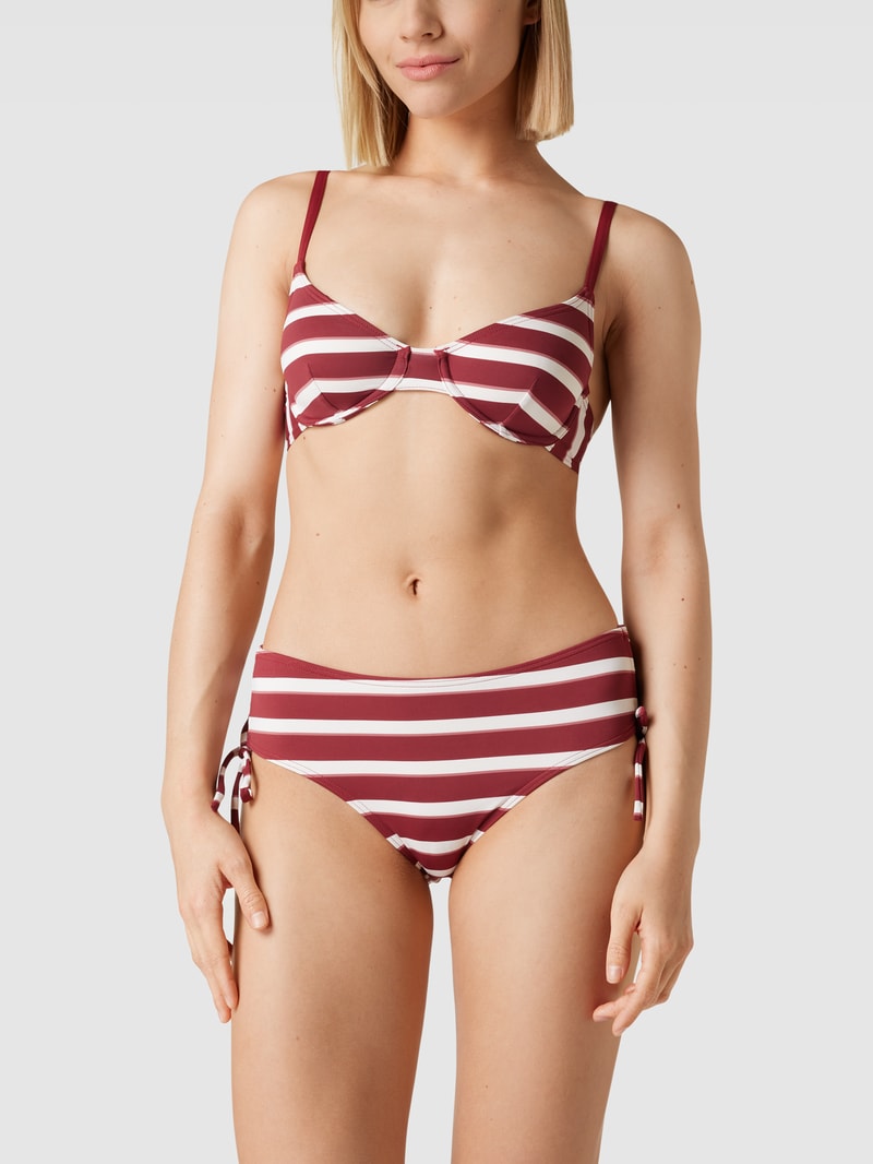 Bikini mit Streifenmuster Modell 'BRELA' in bordeaux rot
