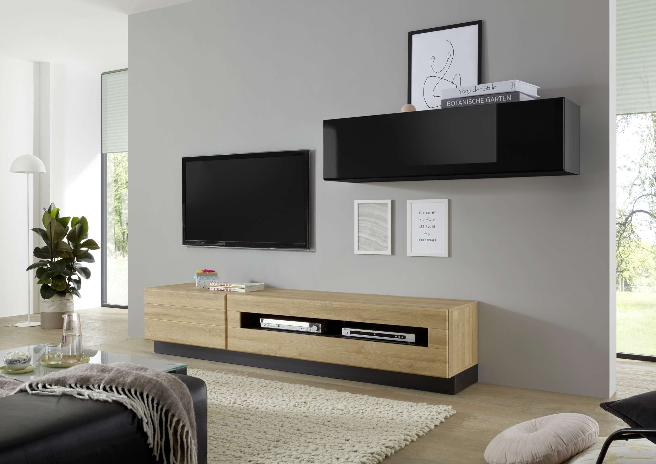 Stylefy Wohnwand Keymen, (Set (3-St), Wohnzimmer-Set), 3-teilig, mit Push-to-Open, MDF, variabel hängbar, Modern Design