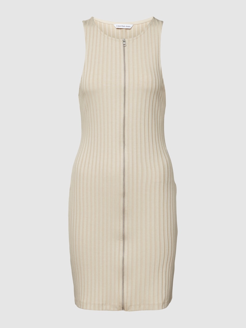 Minikleid mit Reißverschluss in sand