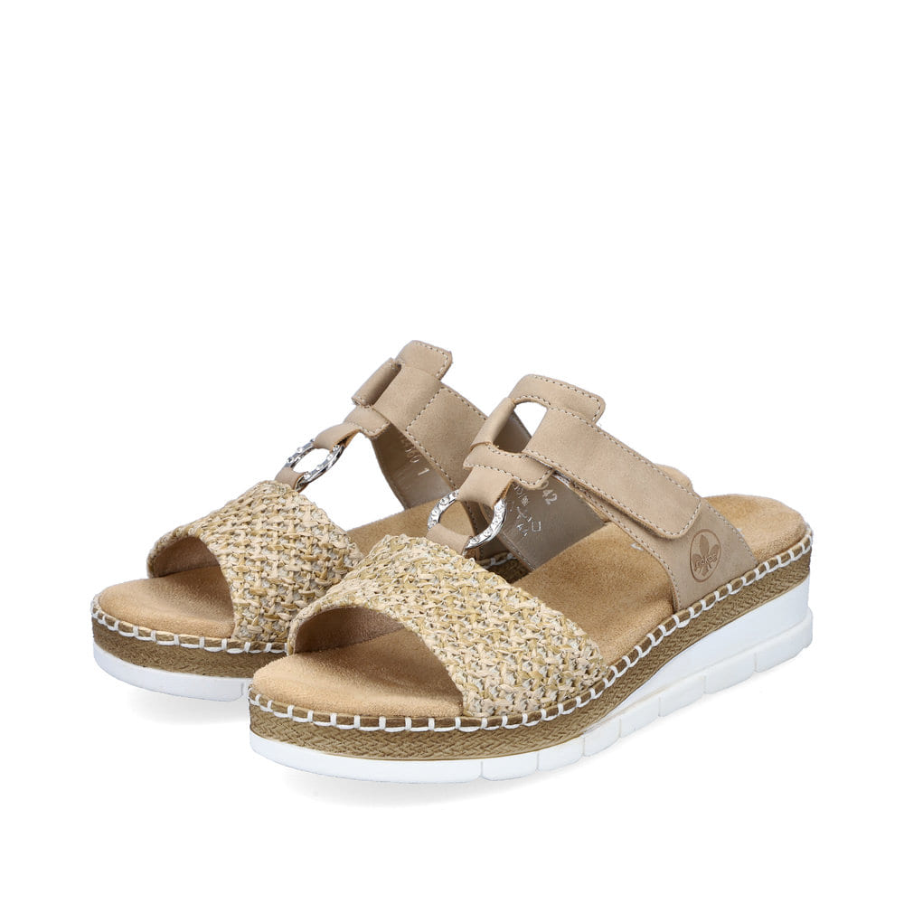 Rieker Damen Pantoletten sandbeige