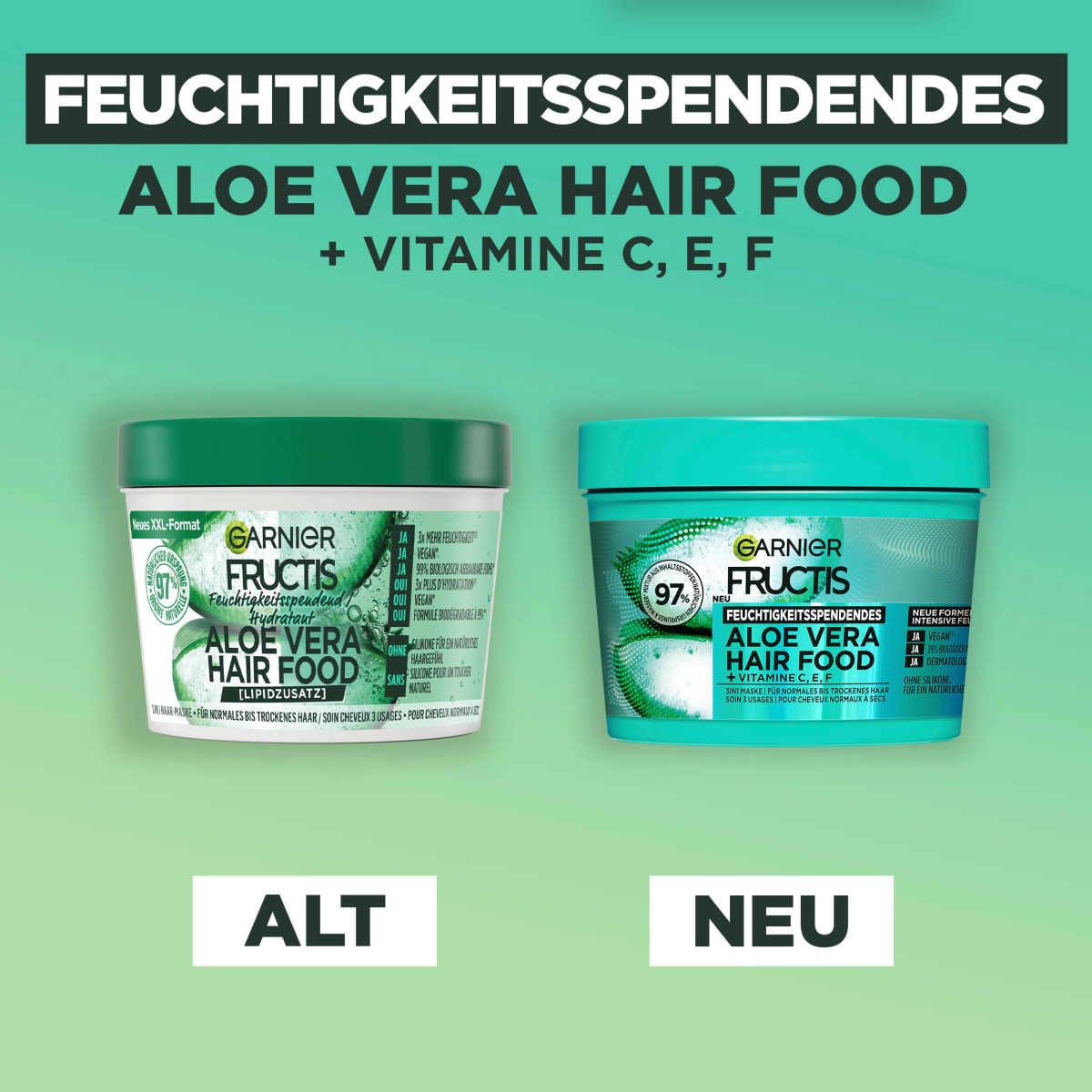 Haarkur Aloe Vera Hair Food 3in1 Maske, 400 ml