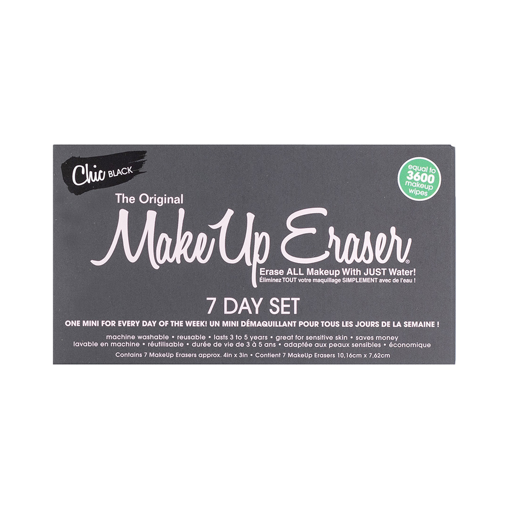 MakeUp Eraser Chic Black 7-Day Set Serviette démaquillante réutilisable