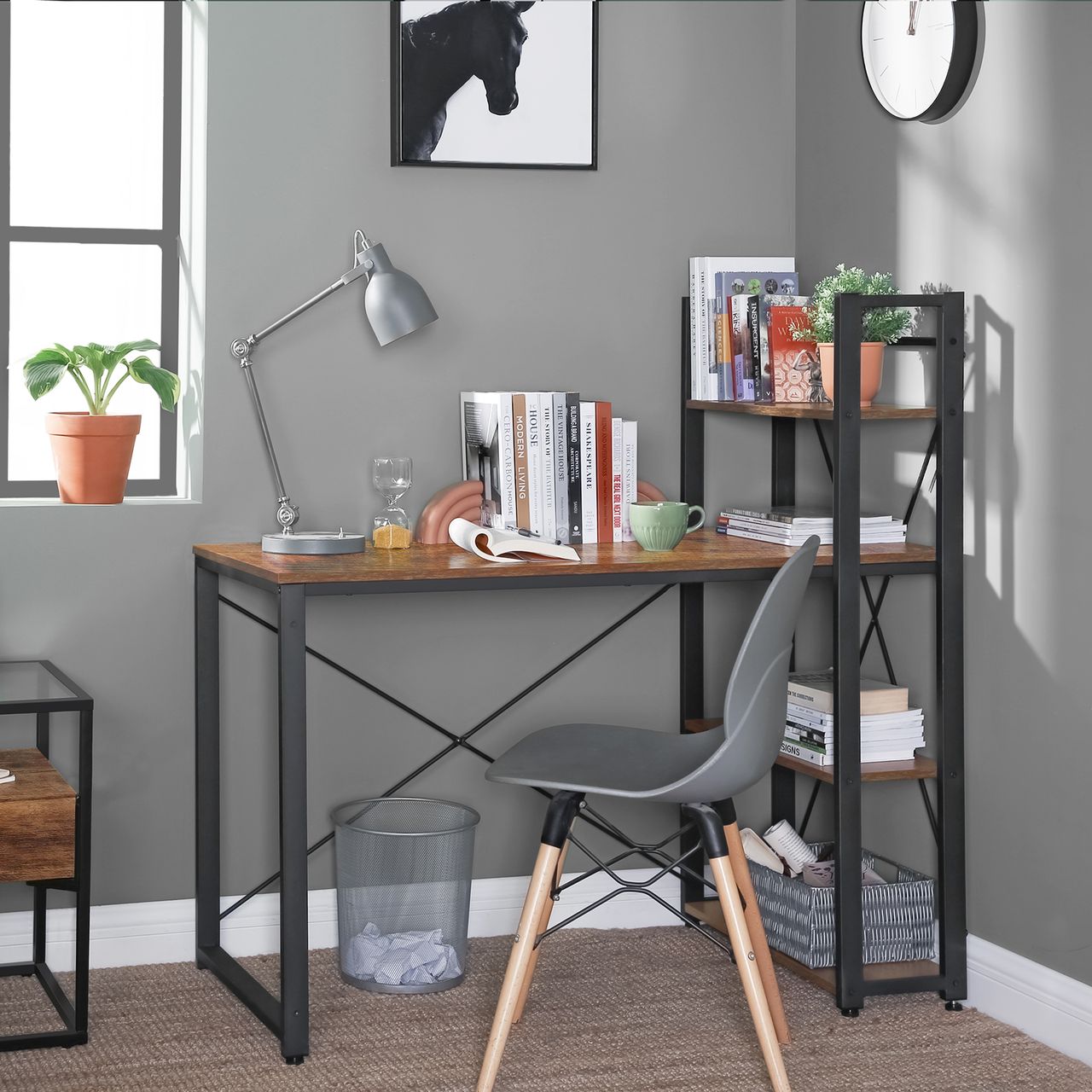 Vasagle ASAGLE Schreibtisch, Industrie-Design, 120 x 60 x 120 cm
