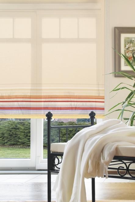 Bella Casa Seitenzugrollo, Kettenzugrollo, 180 x 62 cm, Dekor Bordüre beige