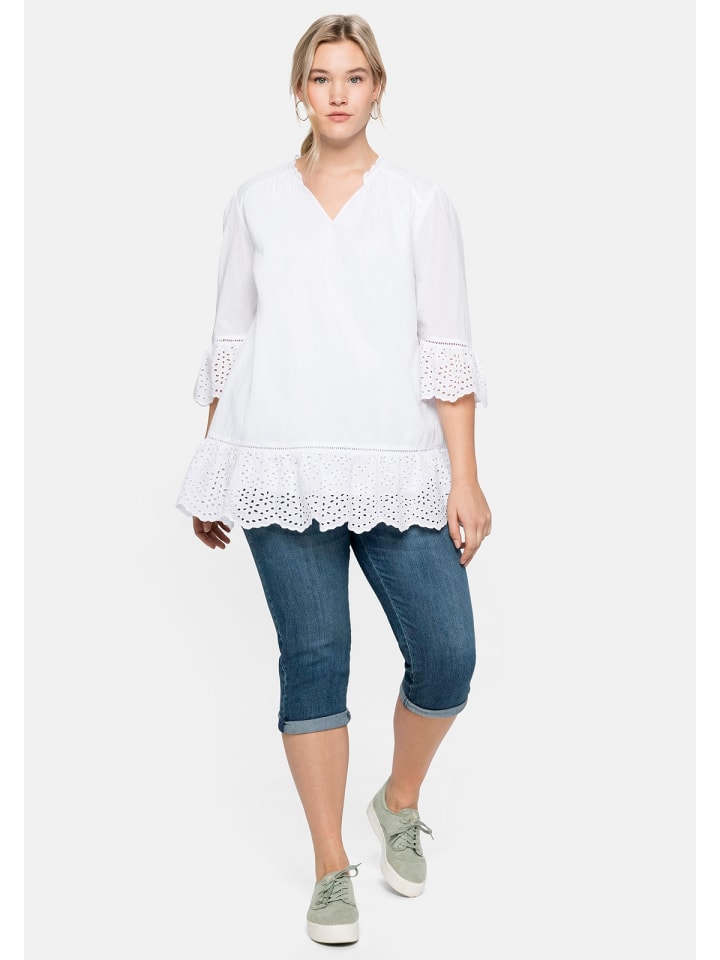 sheego Longtunika in weiß günstig kaufen