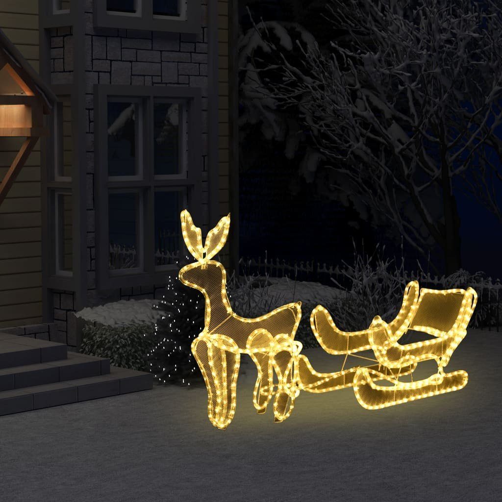 vidaXL Christbaumschmuck LED-Rentier mit Schlitten und Mesh 432 LEDs (1-tlg)