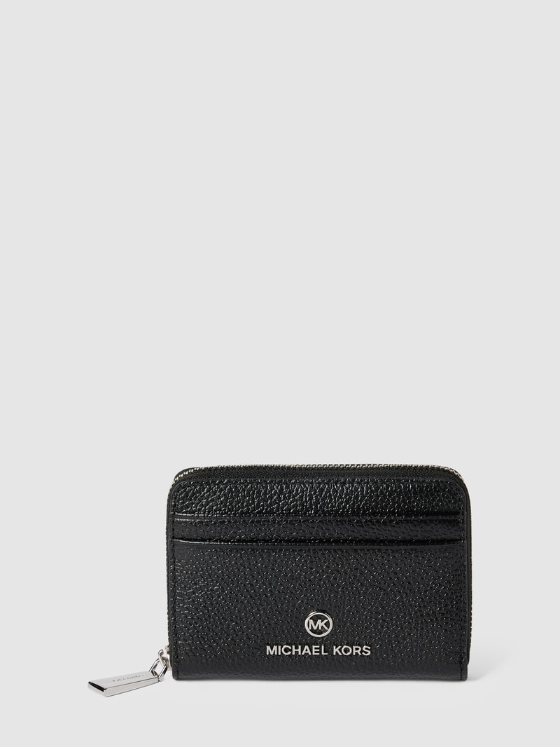 Portemonnaie mit Label-Applikation Modell 'JET SET CHARM' in schwarz