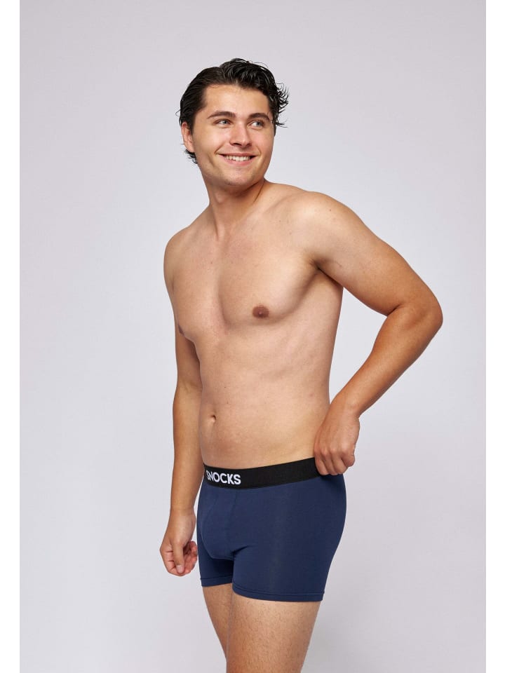 SNOCKS Boxershorts aus Bio-Baumwolle 6 Stück in Blau günstig kaufen