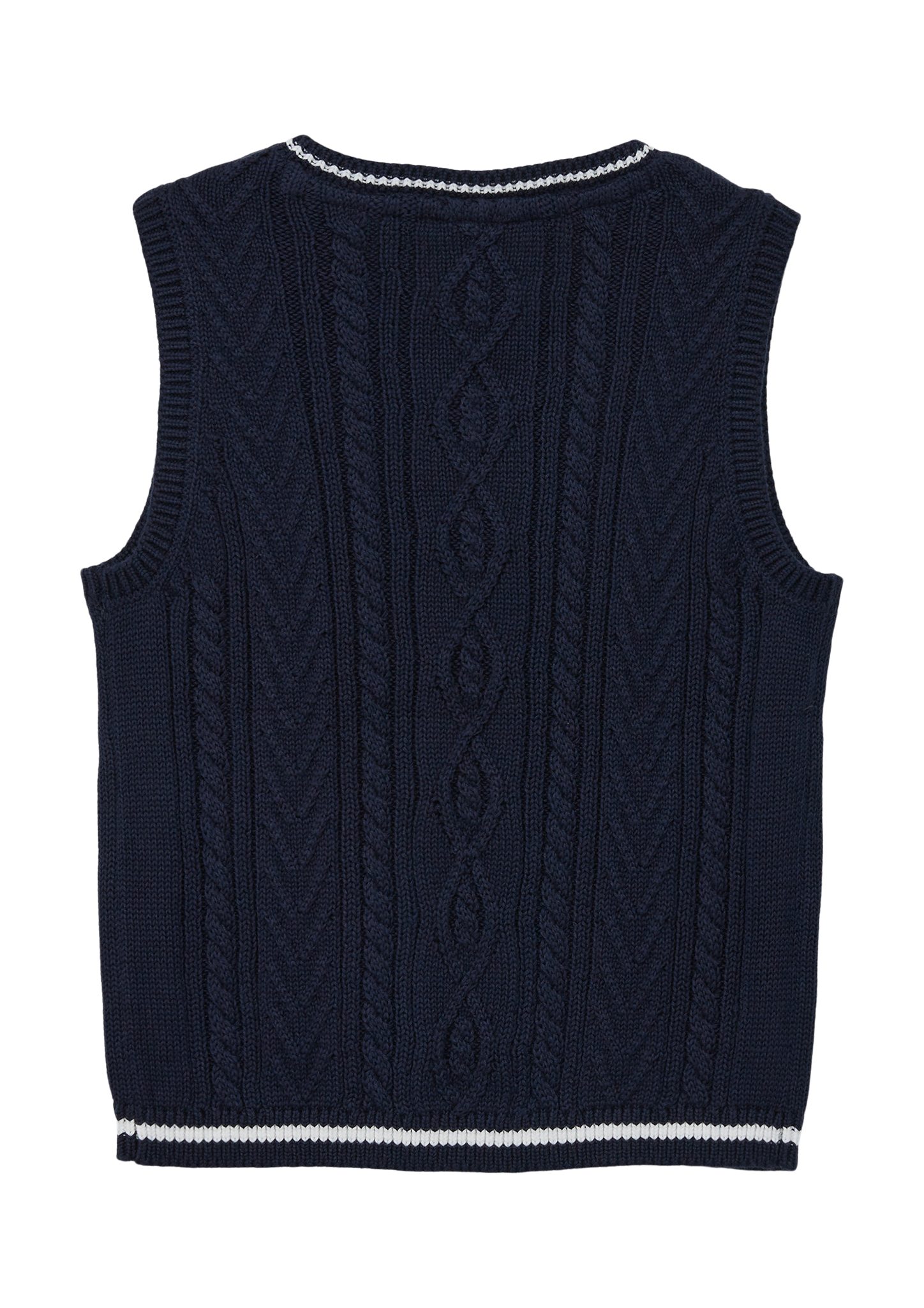 s.Oliver Strickpullover Pullunder mit Strickmuster Kontrast-Details