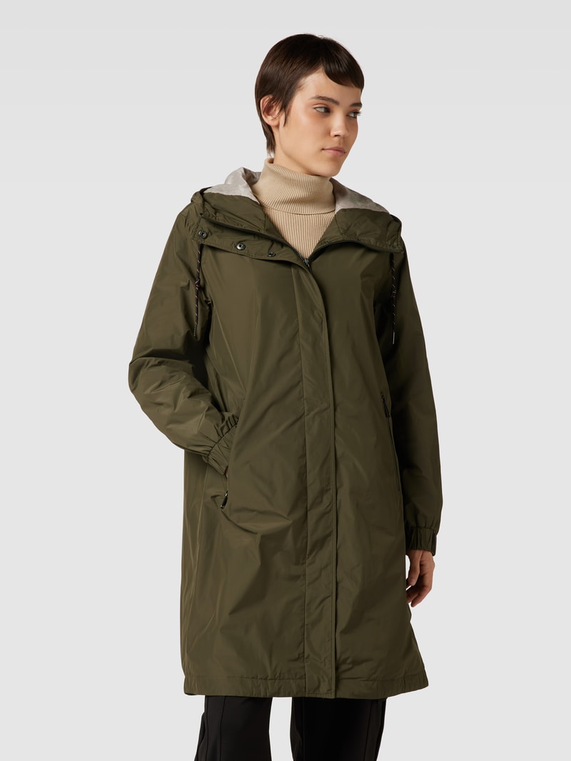 Parka mit Kapuze und seitlichen Reißverschlusstaschen in khaki