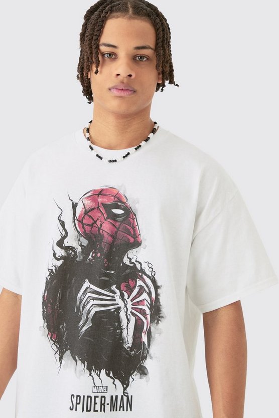 Plus Oversize T-Shirt mit lizenziertem Spiderman Venom Print