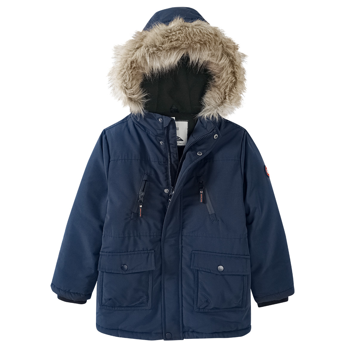 Jungen Parka mit Fellimitat