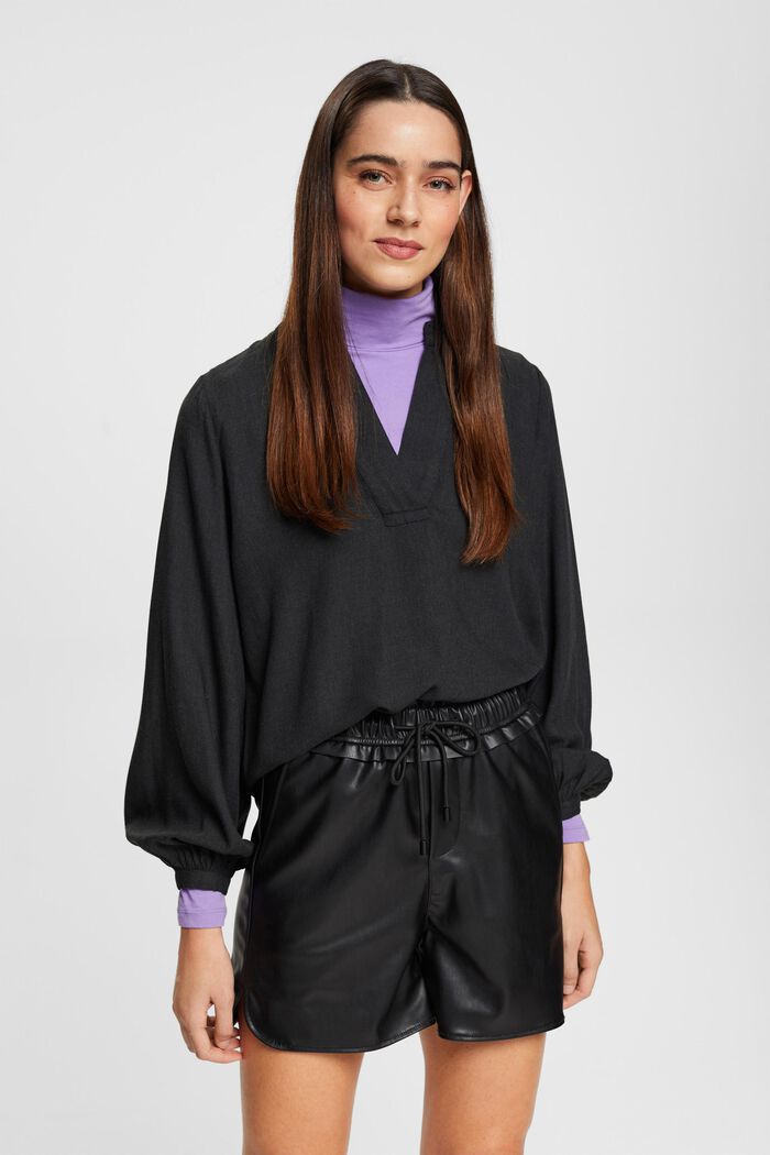 Bluse mit Ausschnitt in Wickel-Optik