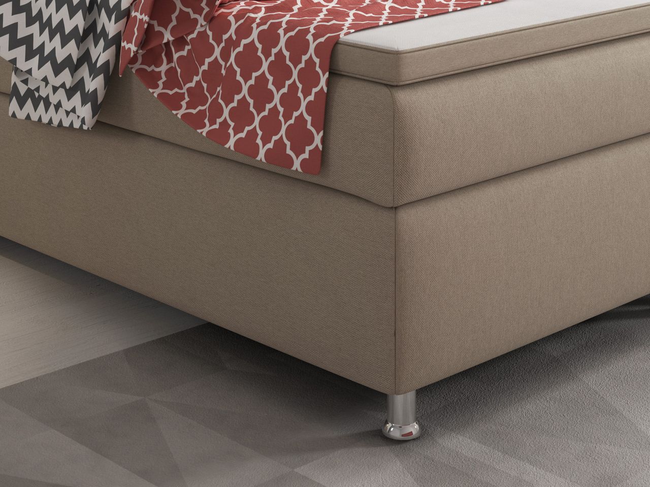 IHG Boxspringbett King Size 180x200 cm Webstoff Muddy