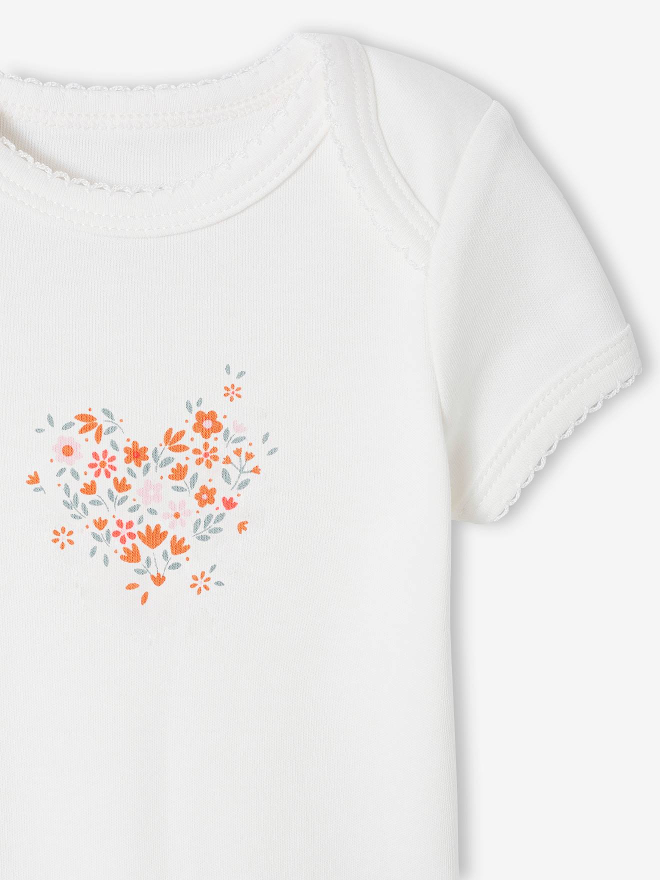 Vertbaudet 3er-Pack mitwachsende Baby Schlupfbodys, Bio-Baumwolle Oeko-Tex - aprikose pudrig