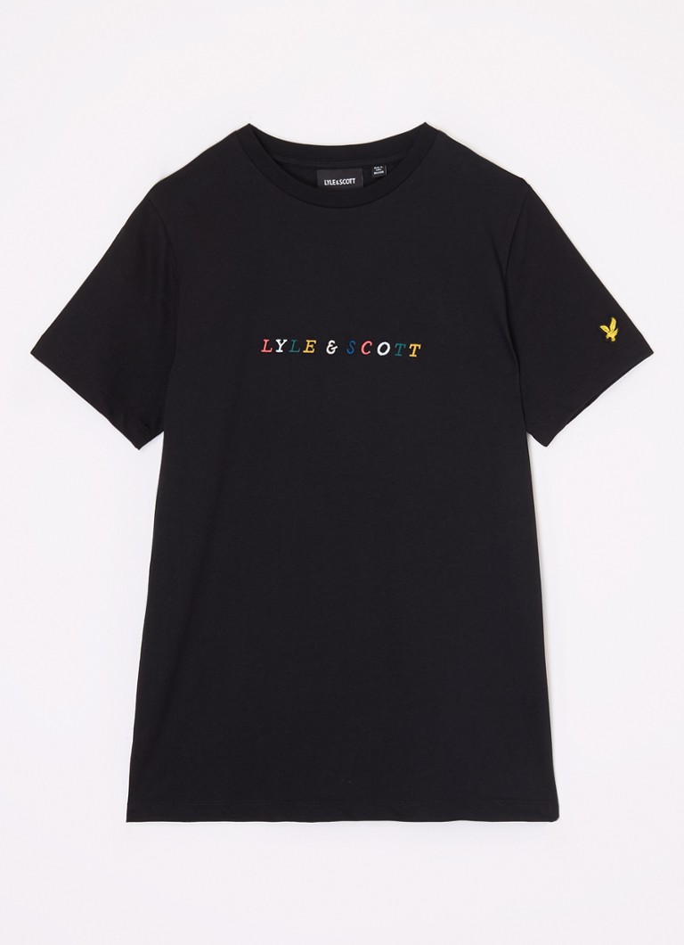 Lyle & Scott -t-paita, jossa logobrodeeraus
