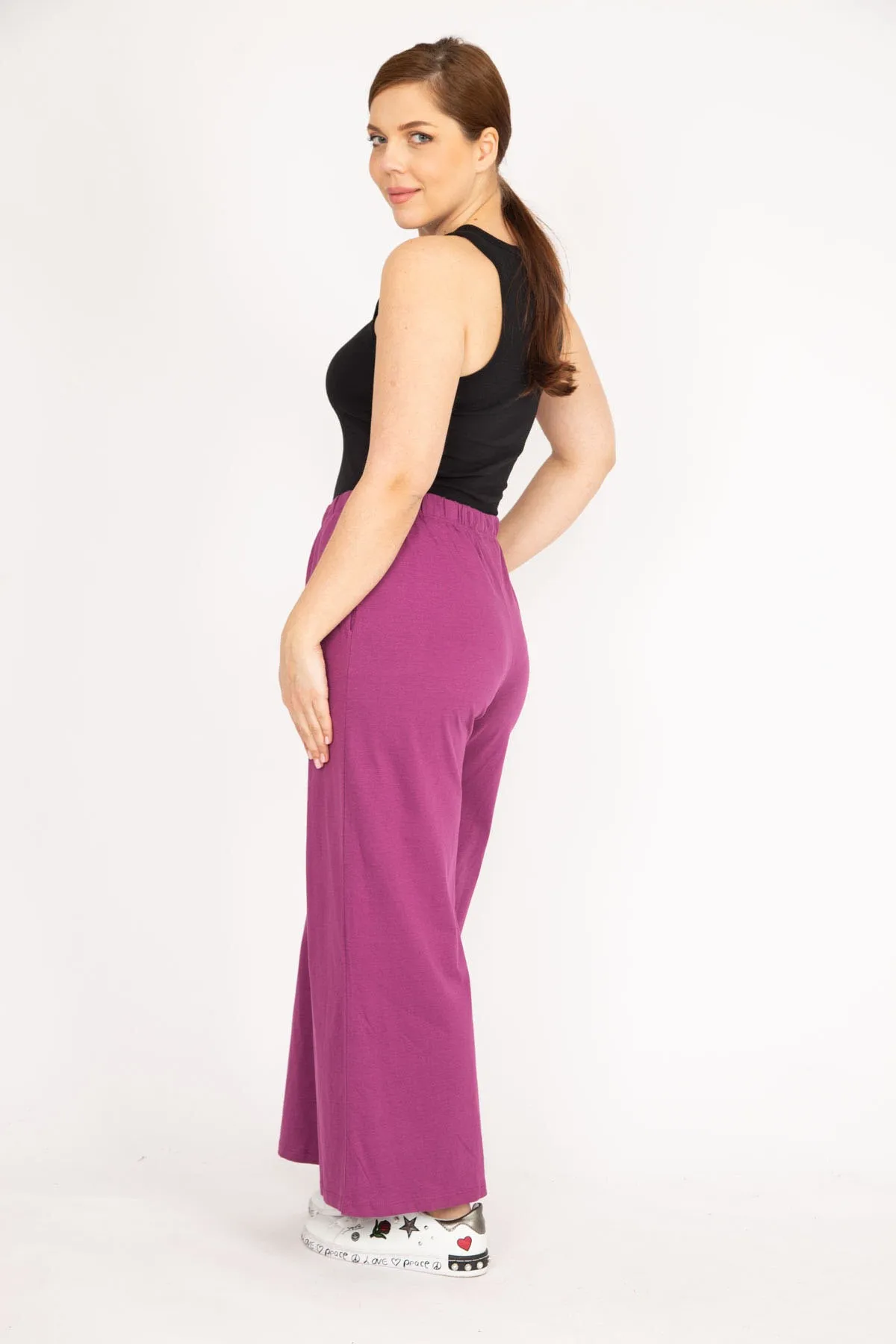 Şans  Damen-Jogginghose von Fujya, große Größe, weites Bein, unten, 65n35988