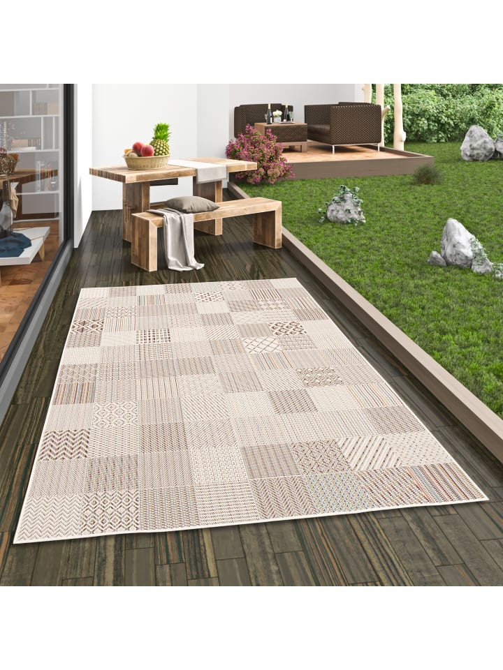 Pergamon In & Outdoor Teppich Flachgewebe Campus Trend in Beige günstig kaufen