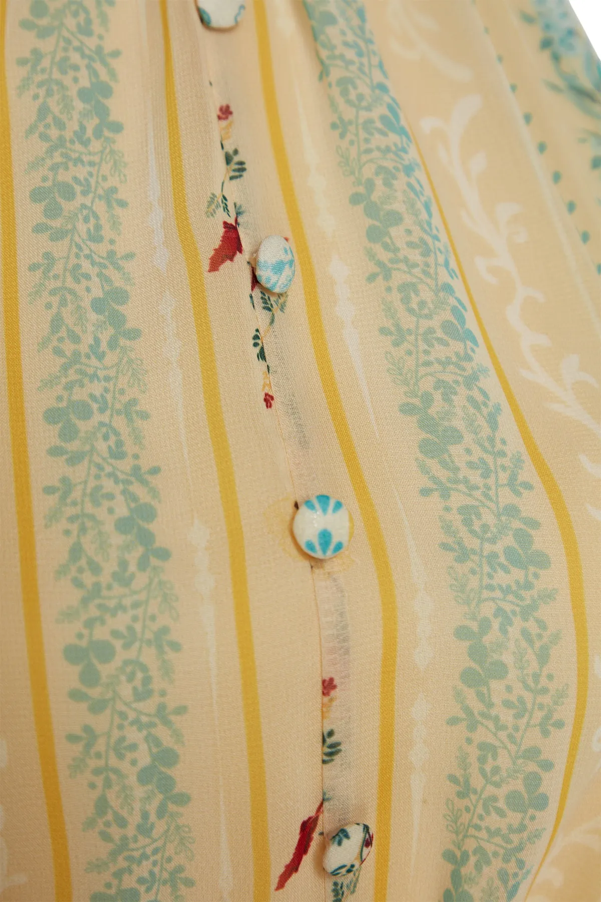 Trendyol Collection  Gelbes mehrlagiges A-Linien-/Glockenform-Minikleid mit Futter aus Webstoff mit Blumendruck TWOSS23EL02056