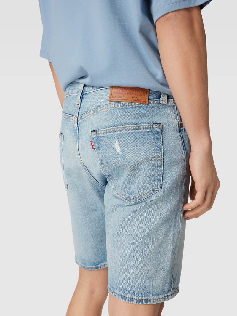 Jeansshorts mit Label-Details Modell 'HEMMED' in hellblau