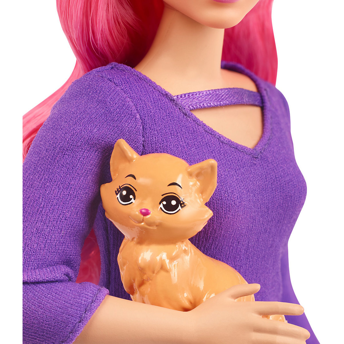Barbie Daisy Reise Puppe (pinke Haare) mit Zubehör, Anziehpuppe, Modepuppe