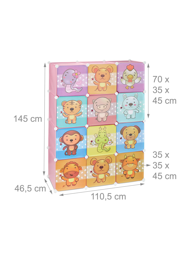 relaxdays Steckregal Kinderzimmer in Rosa - (B)110,5 x (H)145 x (T)46,5 cm günstig kaufen onesize