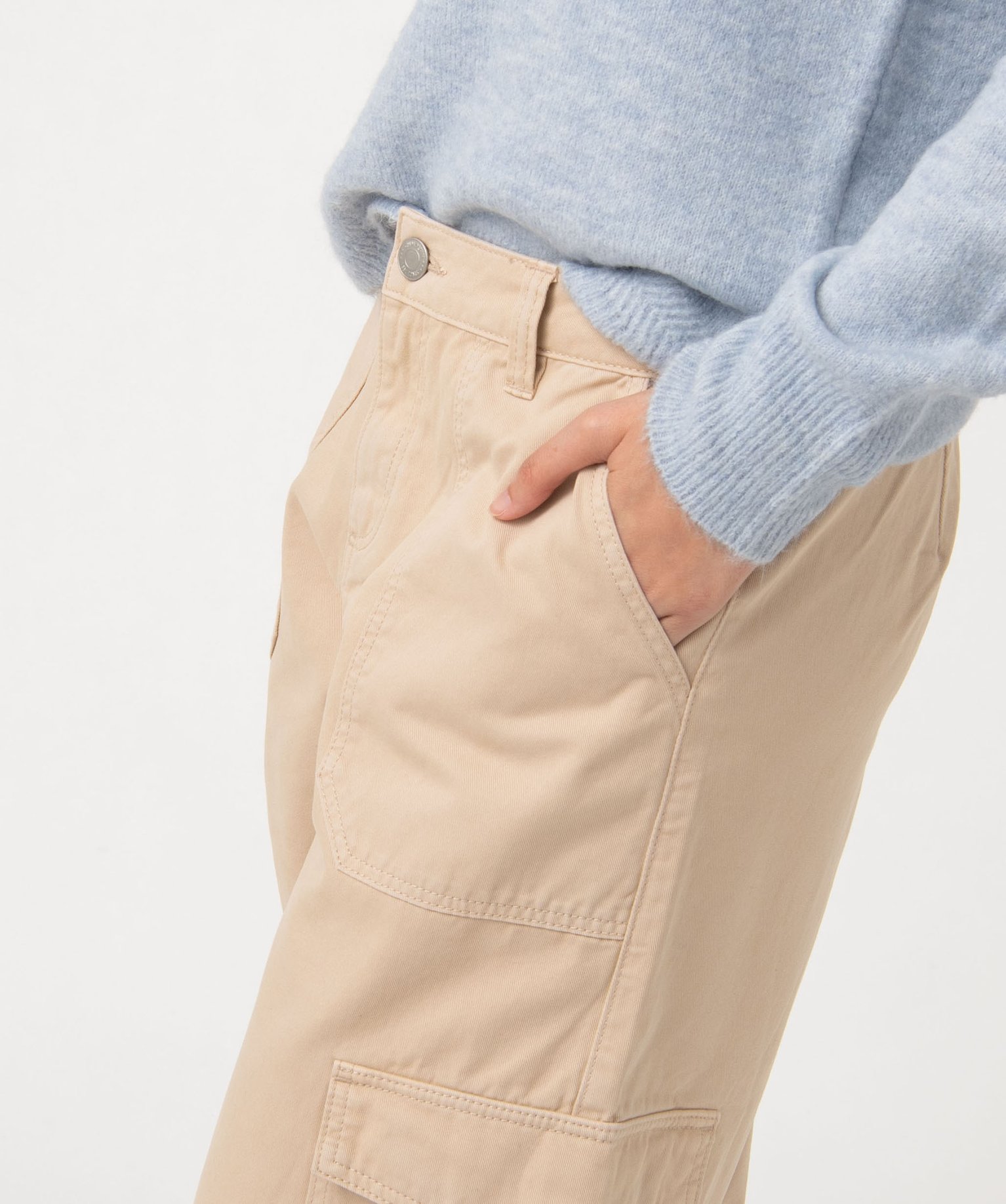 Pantalon large coupe baggy femme ecru | GEMO