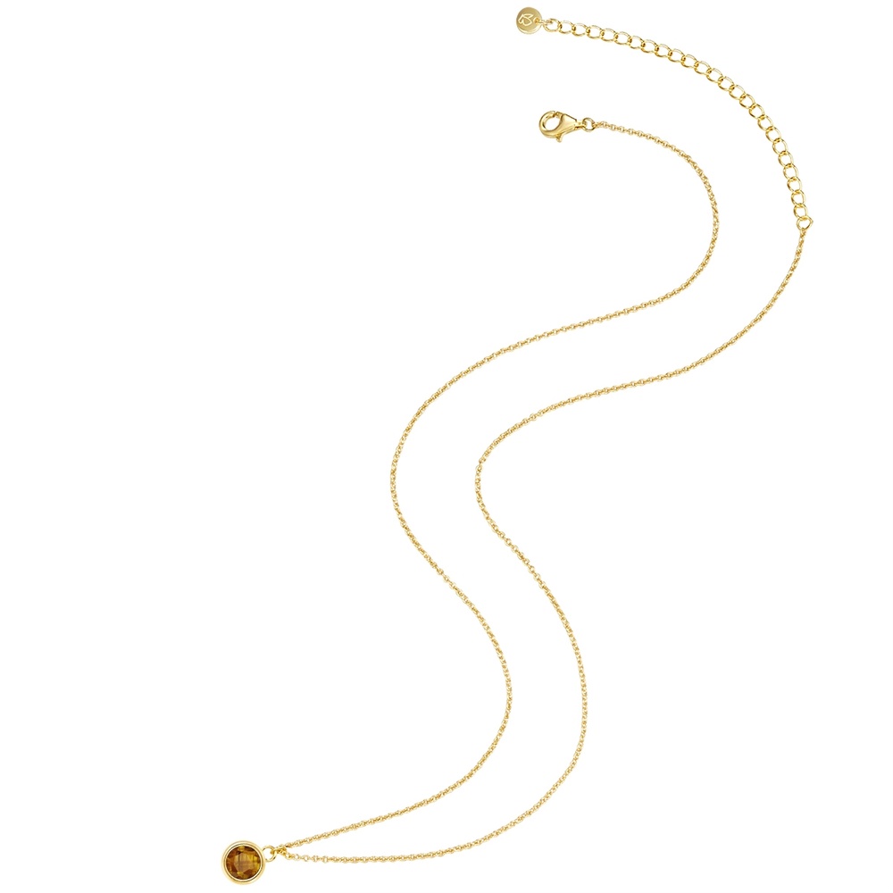 Glanzstücke München Collier en argent Argent sterling Oeil de tigre en Or jaune collier