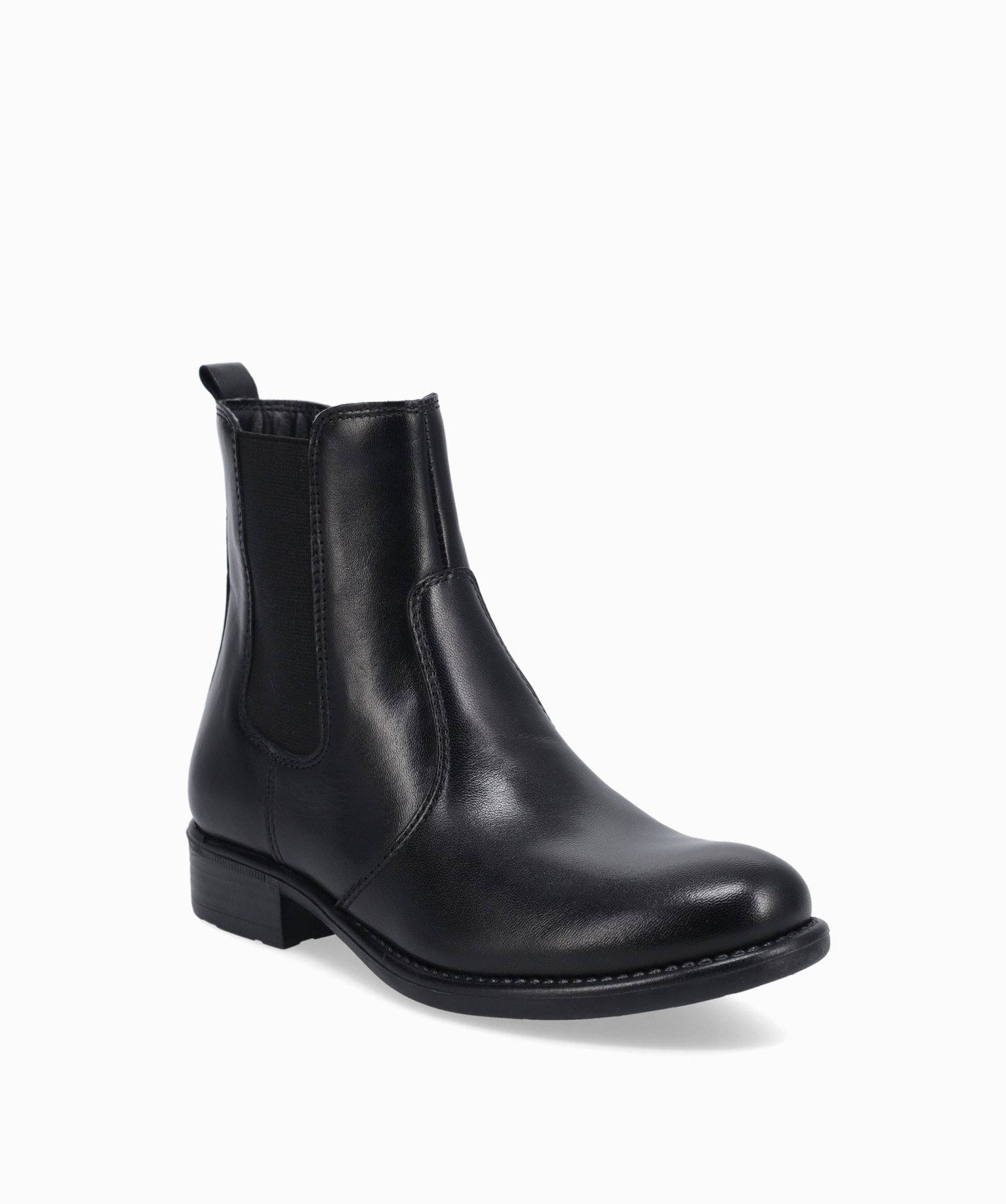 Boots fille style Chelsea unies dessus cuir - Tanéo noir | GEMO