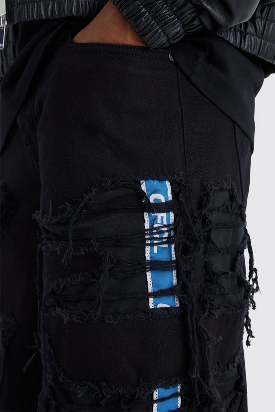 Lockere Jeans mit Jersey-Jogginghose