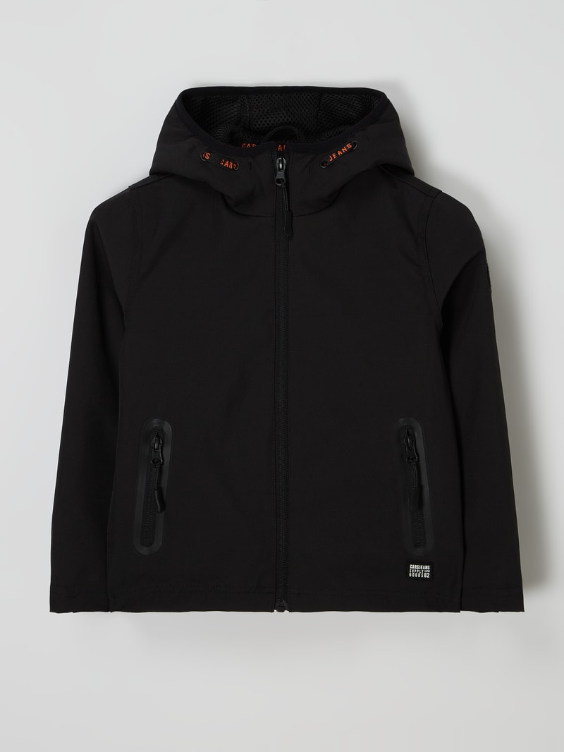 Softshell-Jacke mit Kapuze Modell 'Eerico' in schwarz