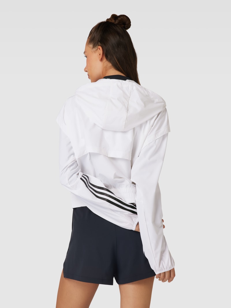 Sweatjacke mit Label-Details in weiß