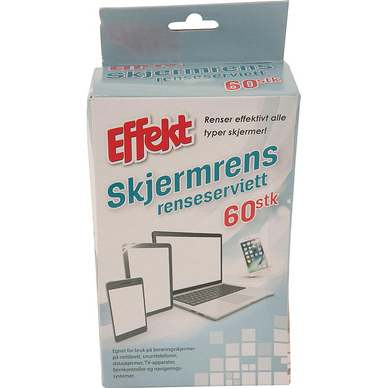 Effekt Skjermrens 60 stk renseserviett