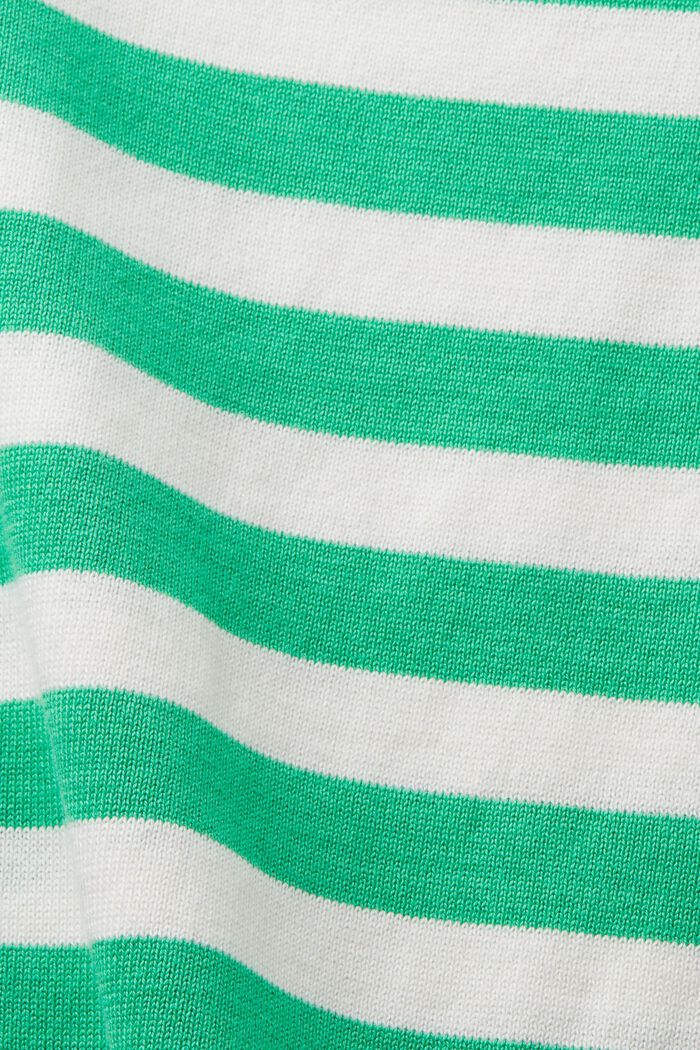 Gestreiftes Baumwoll-Sweatshirt mit Bootausschnitt