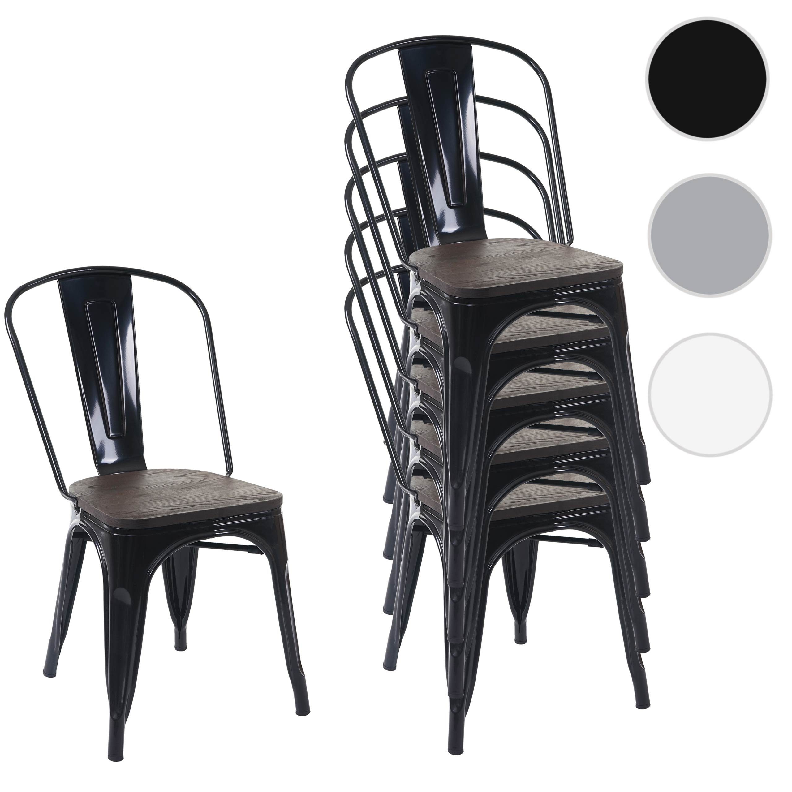 MCW Bistrostuhl MCW-A73-Ho-6 (Set, 6 St), 6er-Set, mit Holzsitzfläche, Maximale Belastbarkeit pro Stuhl: 120 kg