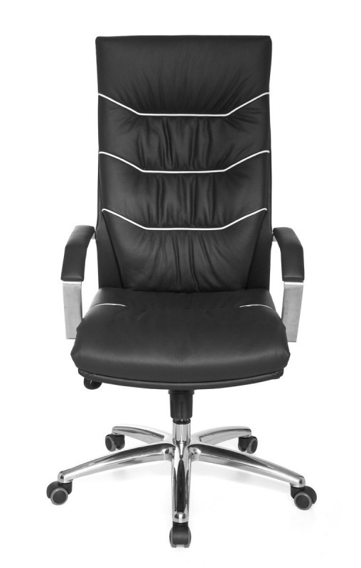 Amstyle XXL Chefsessel Ferrol Echtleder schwarz, 5-Punkt Multiblock-Mechanik, Bürostuhl bis 120kg