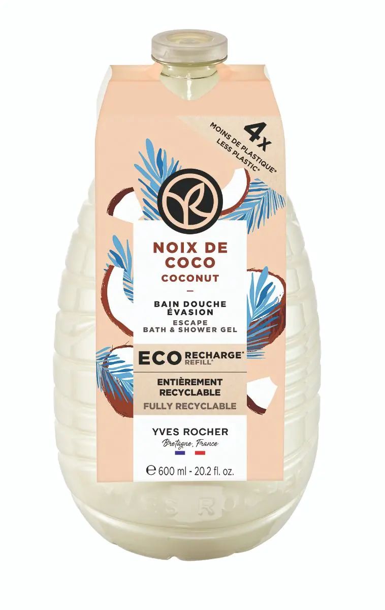 Yves Rocher gel za tuširanje i kupanje s kokosom - dopuna, 600 ml