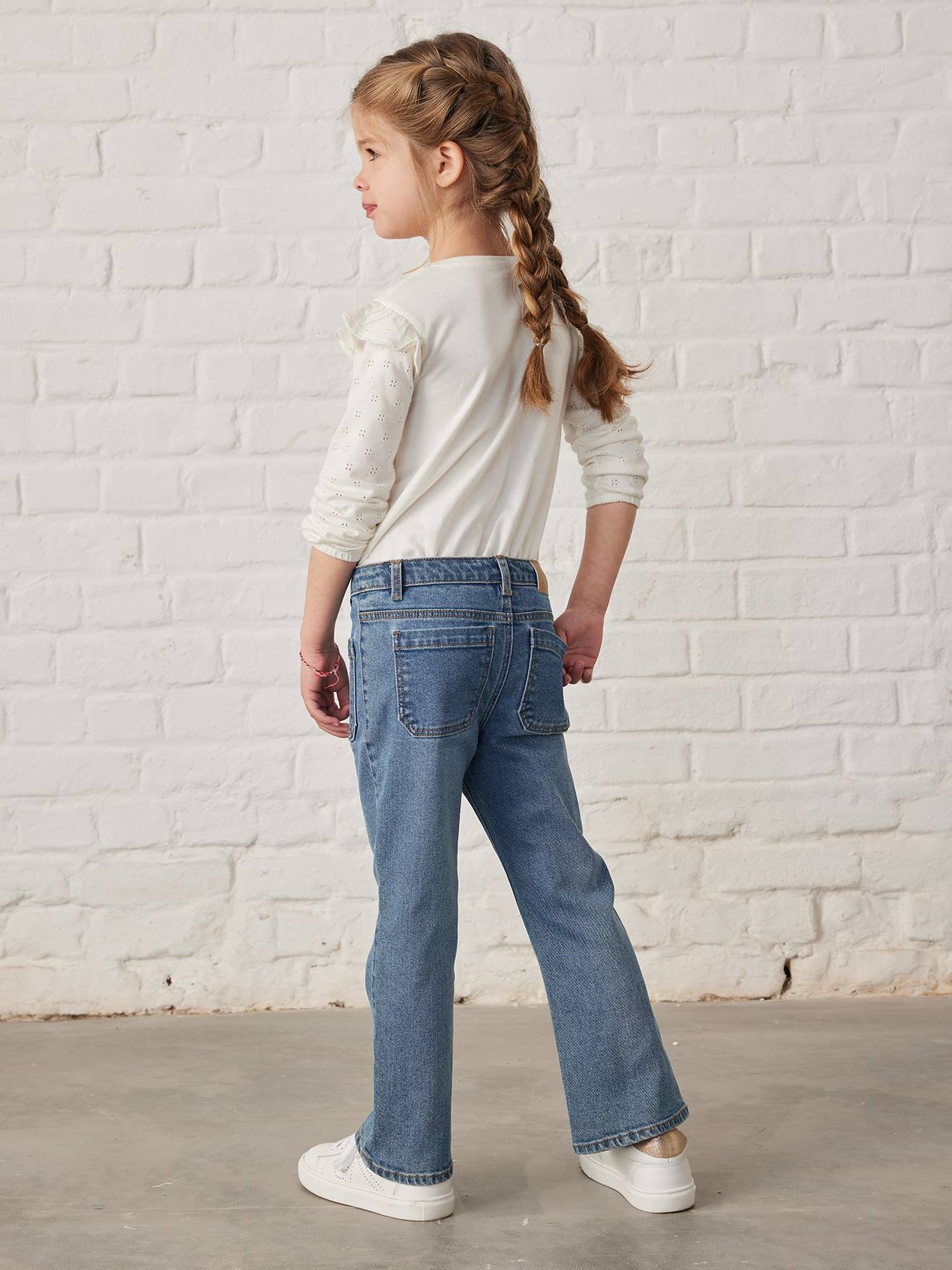 Jean flare 7/8ème fille bleu jean
