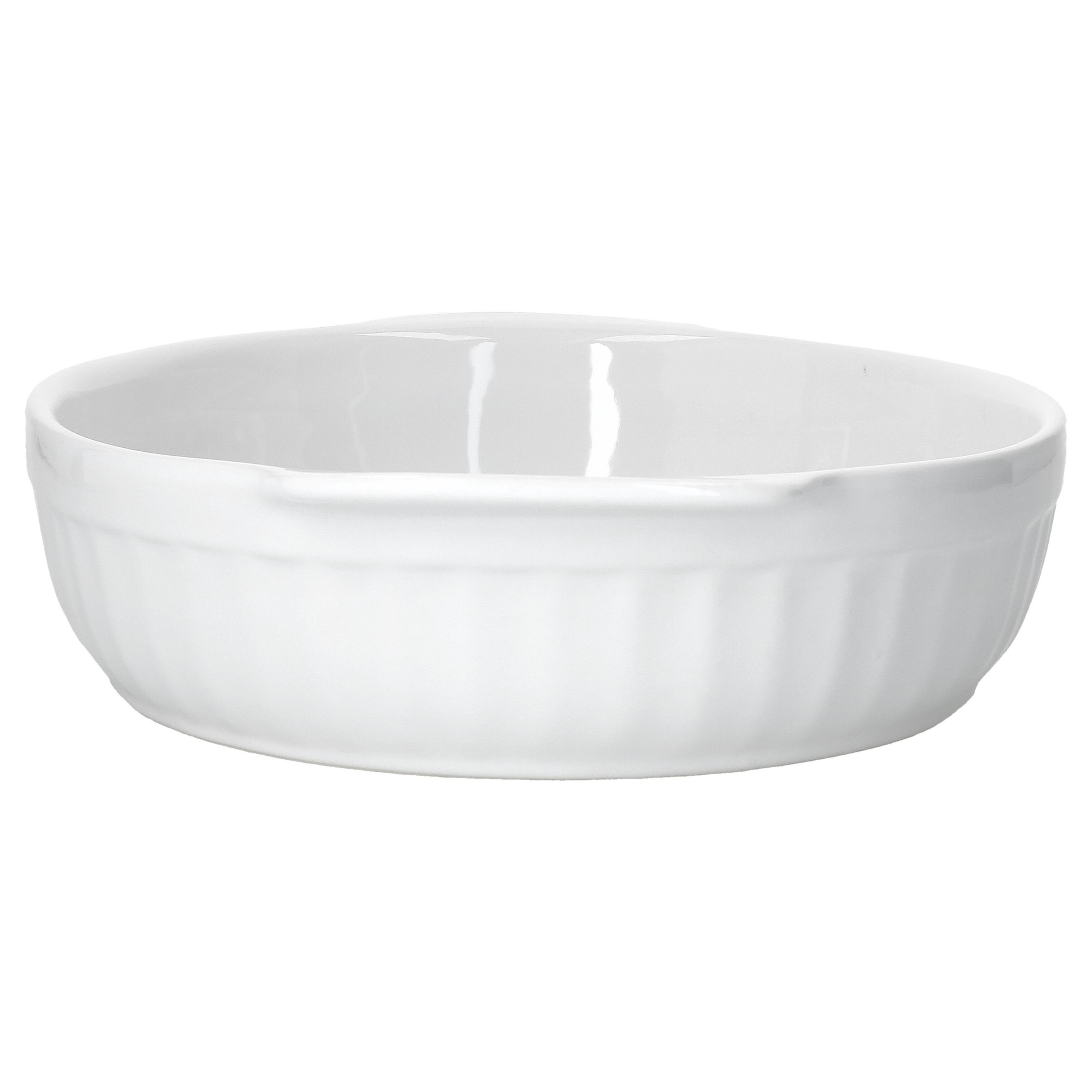 MamboCat Auflaufform 2er Set Arte Regal Auflaufform Nr. 01 weiß oval mit Henkel groß, Steingut