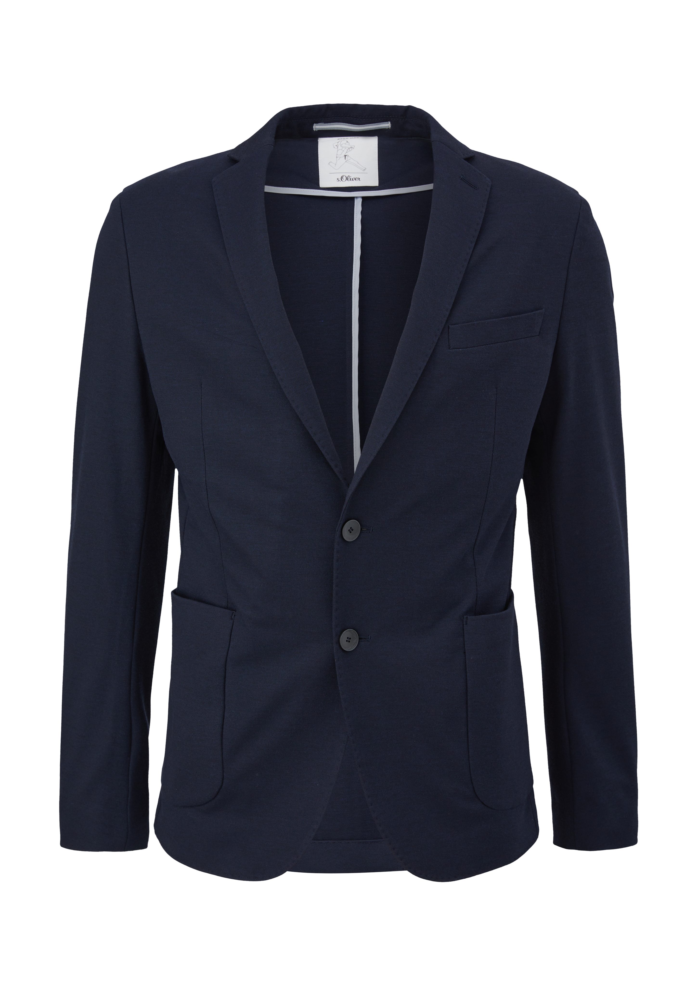 s.Oliver Sakko Slim: Joggsuit-Sakko aus Stretch-Jersey Ziernaht