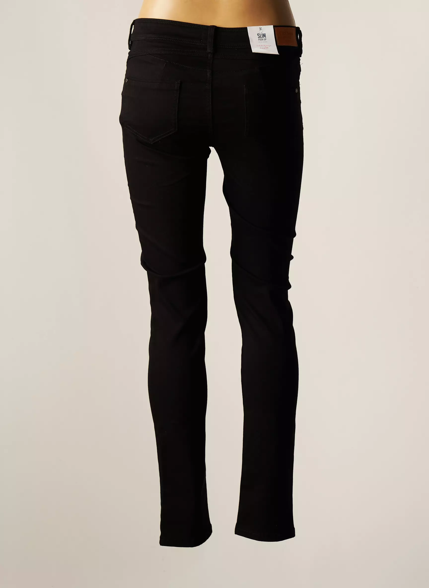 C Est Beau La Vie Pantalons Slim Femme couleur noir